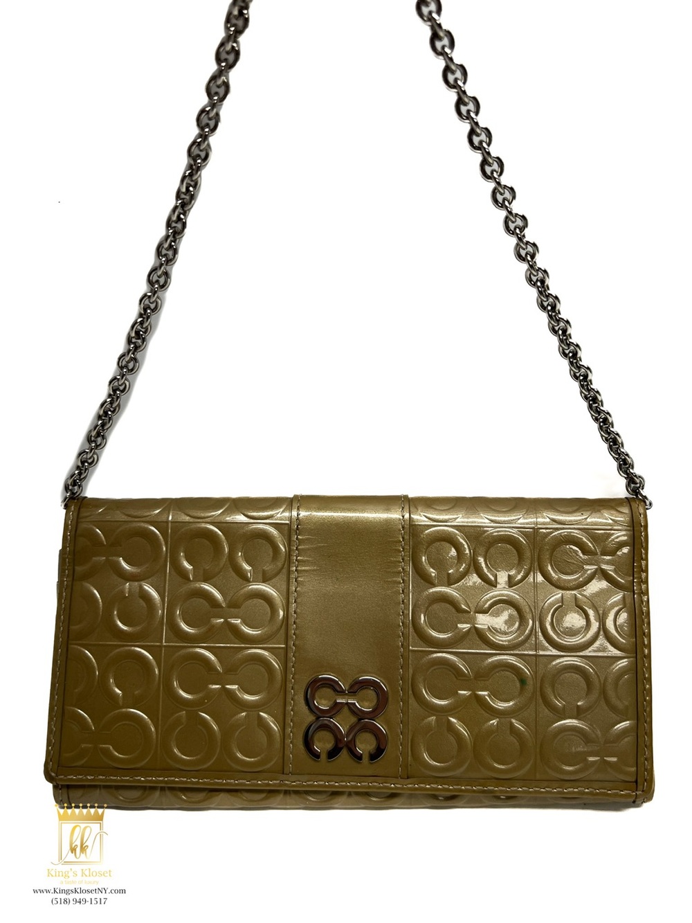 Coach patent signature Julia wallet on a chain